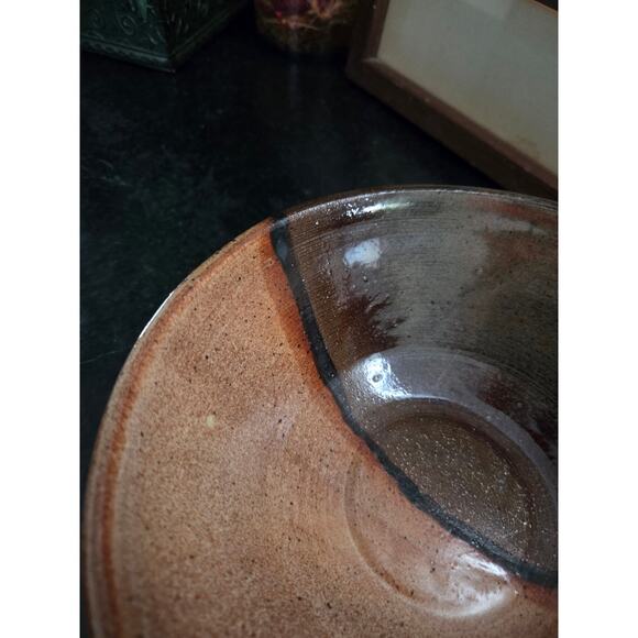 Set of 2 MAM Studio Pottery Bowls Brown Glaze Handmade 7.5" & 4.75" Signed - Picture 4 of 10